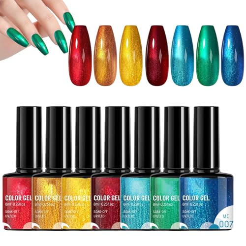 Dioeazh Juego De Esmalte De Uñas Gel Arcoíris - Esmalte en Gel Decorativo - 7 Piezas Para Uñas En Hogar Salón Estudiantes Viajes Festivales Fiestas Sesiones Fotos Amantes De La Belleza