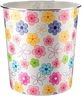 Home Plus 7.7 Litre Quality Floral Design Lightweight Waste Paper Basket Bin (Retro Flower Power Multicolour)