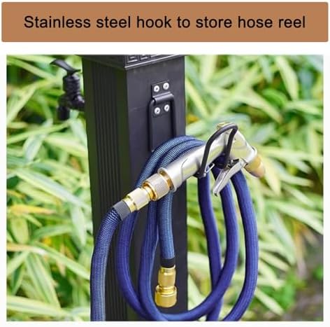 ZR98US Outdoor Water Faucet, Antifreeze Garden Hydrant Water Dispenser Fountain, Freestanding Hose Stand with Faucet for Irrigation and Watering