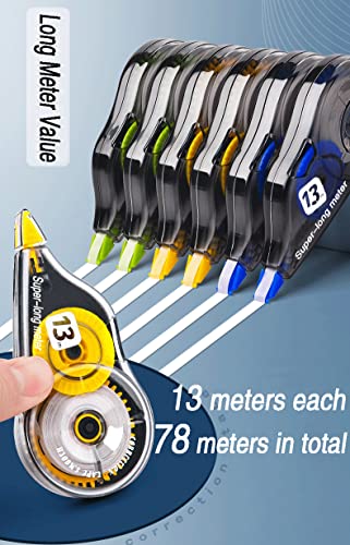 Baiyeuso Correction Tape,6 Pcs White Out Correction Tapes, Easy To Use Applicator For Instant Corrections, 5Mm X 13M White Out Tape For School Office Supplies Kit Set #TOP2