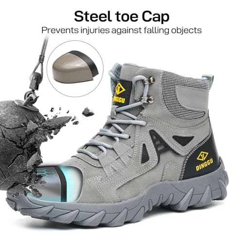 Steel Toe Boots for Men Safety Work Boots Comfortable，Indestructible Industrial & Construction Shoes Mens Composite Toe Boots2