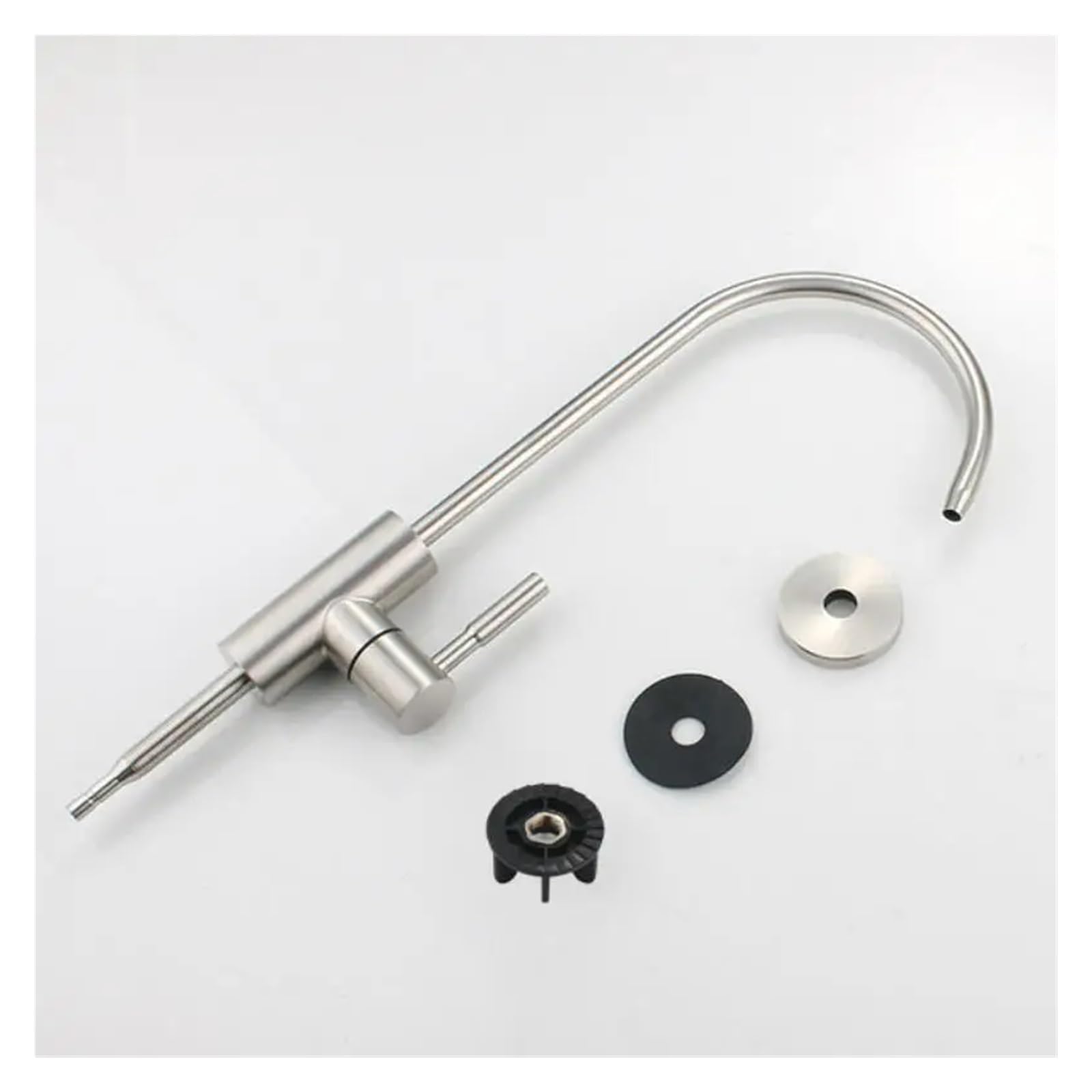 Robinet eau potable SUS304 pour évier cuisine avec filtre purificateur 1/4 pouce argent