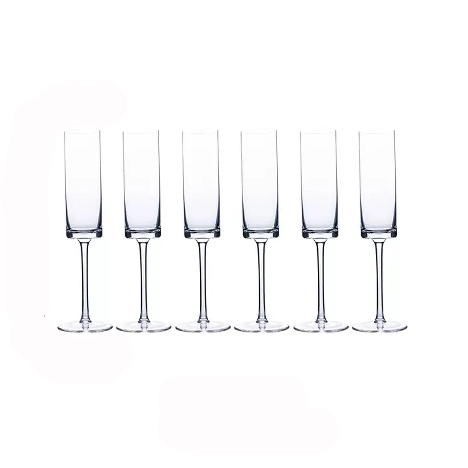 Verres à champagne 6 ensembles de verres à champagne droits Verre en cristal de style européen Flûte à champagne Verres étincelants de haute qualité Accueil Verres Highball (180 ml) Flûtes à champagne