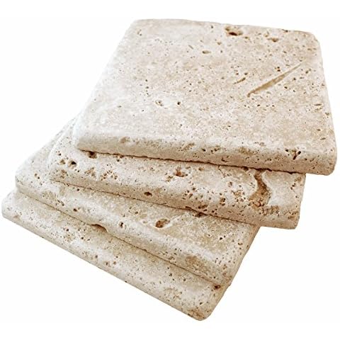 Squarefeet Depot Walnut 4x4 Tumbled Travertine Floor Backsplash 9 Piece Pack Cover