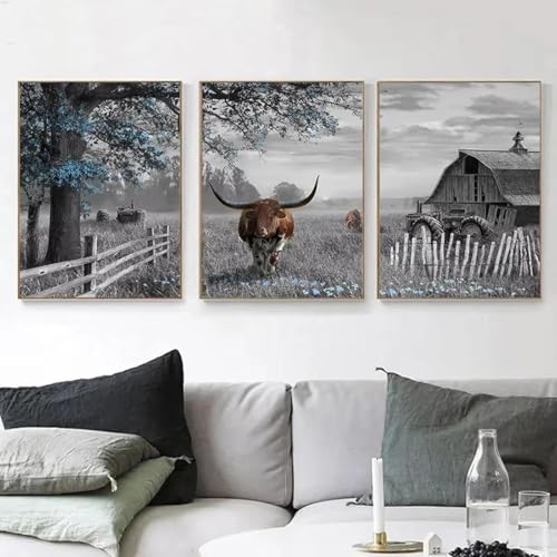 Toile vache noir et blanc moderne pour embellir les murs de votre salon ou cuisine de ferme