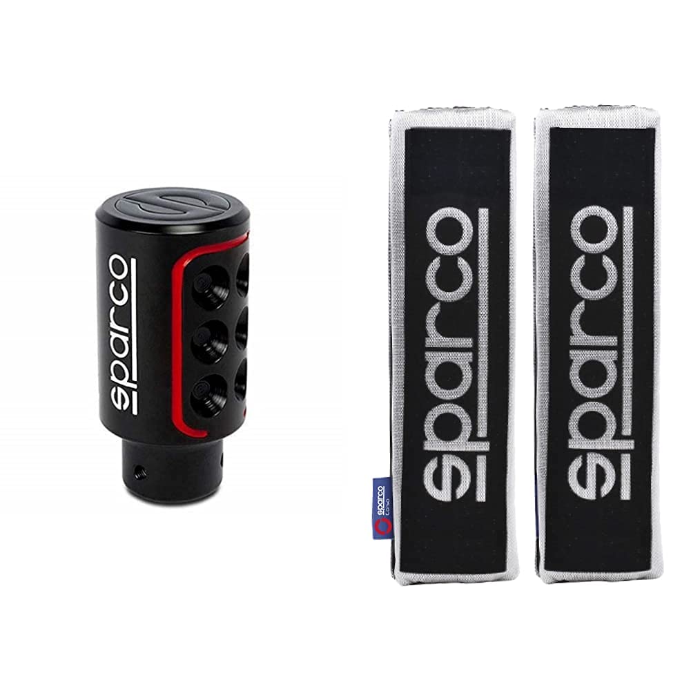 Sparco Progetto Corsa SPC0103 Spc Pomo Racing Schwarz & SPC Gurtpolster Set schwarz