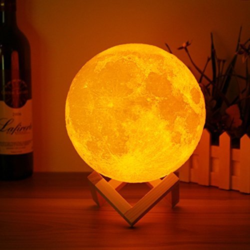 KTM Healthcare® 15cm Magical Two Tone Moon Lamp USB Rechargeable Luna LED Night Light Touch Sensor Gift