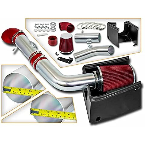 R&L Racing 3.5" RED Heat Shield Cold Air Intake Kit + Filter 05-08 for Ford F150 5.4L V8 Cover