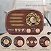 M-Amazup Radios Portable AM FM SW, Retro Radio with Speaker, Transistor Radio Bluetooth 5.3, Rechargeable Battery Powered, TWS, Support TF Card/MP3/USB Playing, Gifts for Senior, Dark Wood