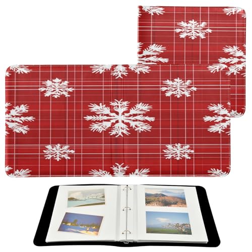 Album photo autocollant pour photos Motif flocons de neige Rouge 15,2 x 20,3 cm