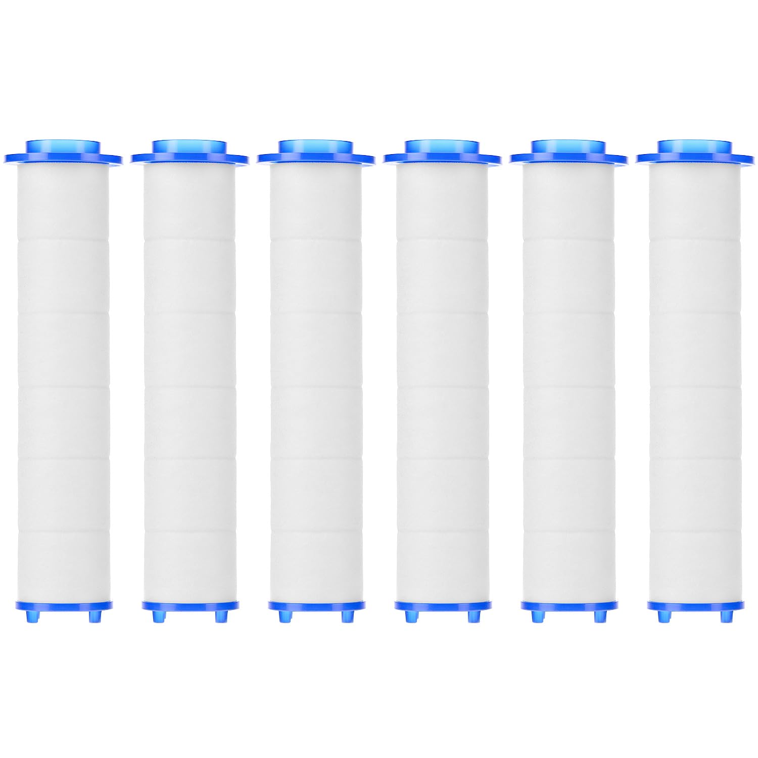 QWORK 6-częściowy zestaw filtrów bawełnianych PP 9,5 x 2 cm do głowicy prysznicowej - usuwanie pozostałości chloru, filtr wapienny do czystej wody, odpowiedni do deszczownicy.