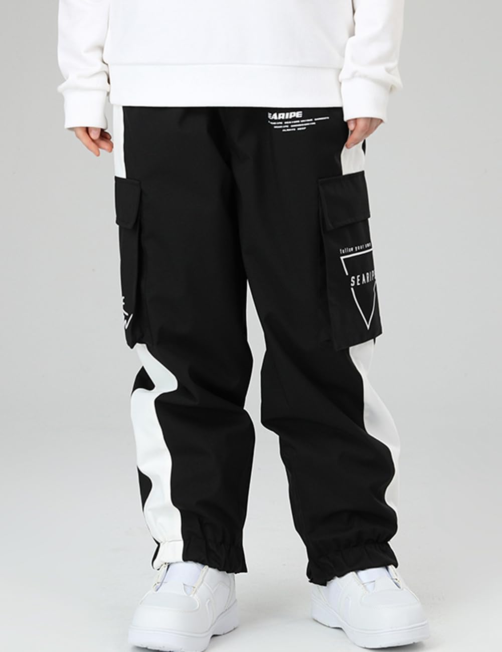 HOUZONIY Damen Skihose, Herren Wasserdicht Winddichte Softshellhose, Weite Passform Snowboardhose Geeignet für Outdoor-Sportarten