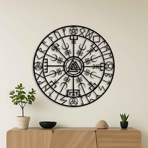 Décoration d'intérieur scandinave Vegvisir en métal de haute précision signée KAWA METALWORKS