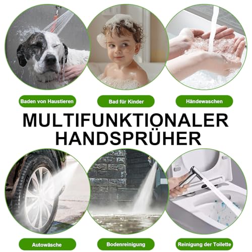 Bidet Handbrause Edelstahl Sprühkopf WC Duschkopf Toilette Shattaf für Dusche Badezimmer Hygiene Toilettenpapier Windelreinigung (nur Sprühkopf) (Silber)