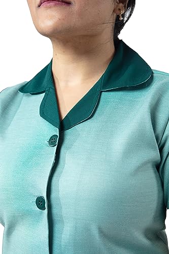 Image of UNIFORM CRAFT Female Nurse Uniform | Hospital Staff, clinics, Home Health, Nurse Uniforms for Women made of Polyester-Cotton (S, Green & Forest Green)