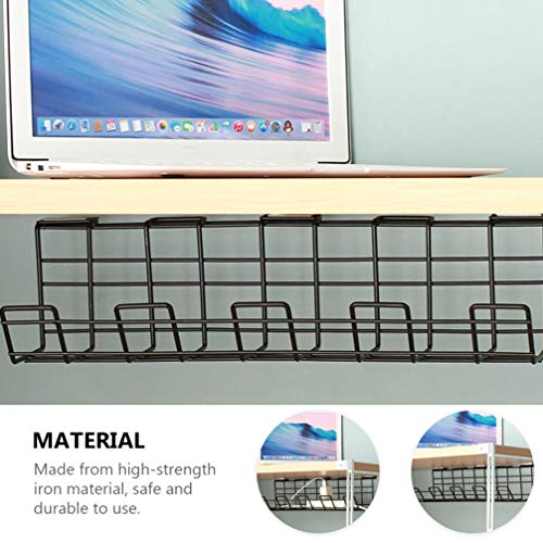 UPKOCH Sob a Mesa Bandeja de Gerenciamento de Cabos Cabo De Fio De Metal Cesta De Rack de Armazename