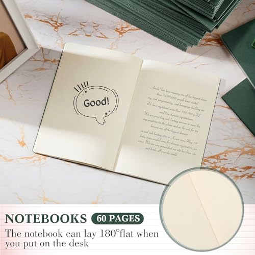 Image of Mimorou 100 Pcs A5 Journals Notebooks Bulk,Green,Unlined | Kraft Softcover Small Notebooks 5.5 Inch x 8.3 Inch Notepads with 60 Page 30 Sheet for Writing Sketch Travel Office Supplies