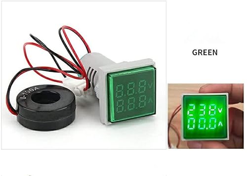Miniatura 5 de Szliyands Indicador de corriente y voltaje de CA con pantalla de dos dígitos, monitor de instrumentos de medición multifunción LED de cabeza