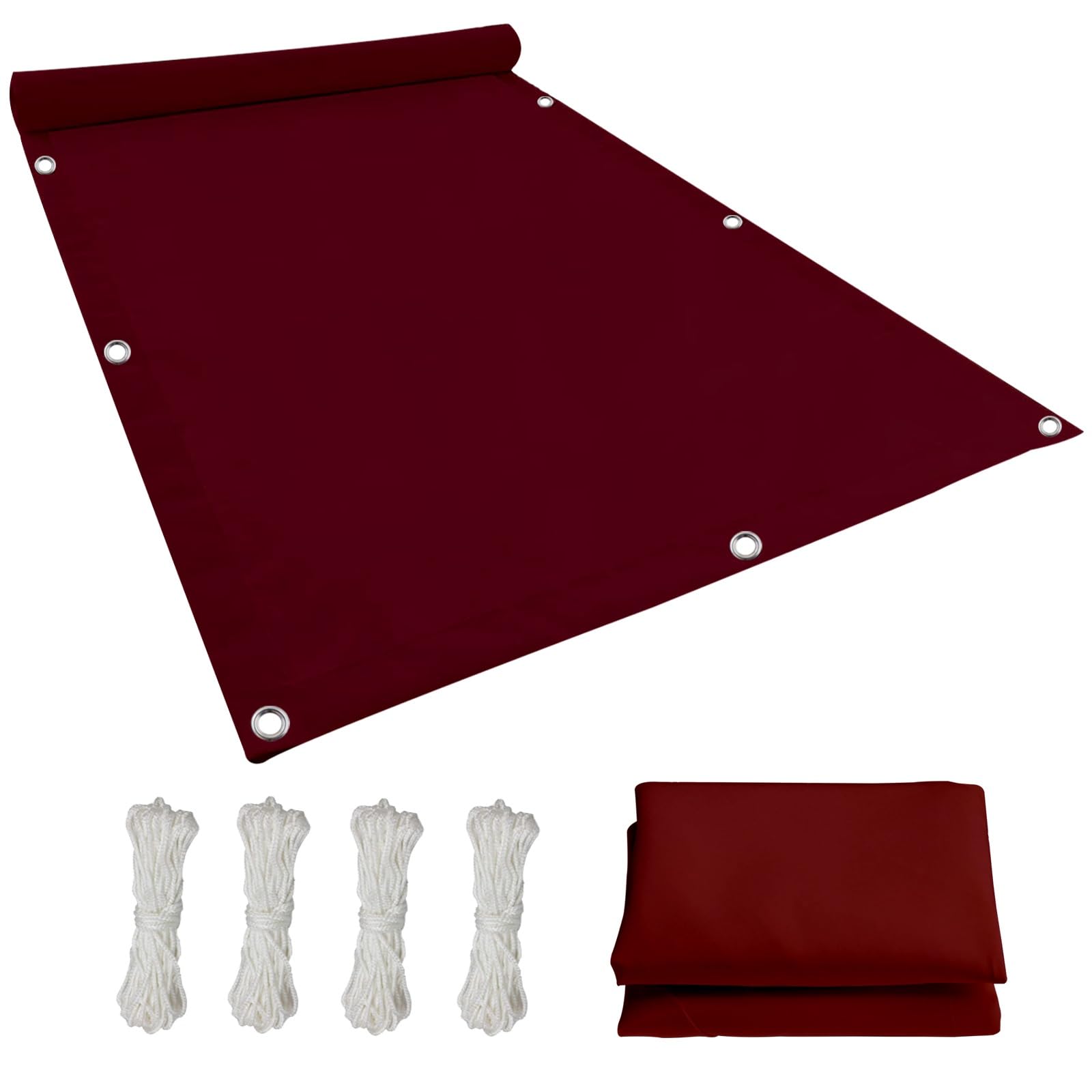 Voile d'ombrage rectangulaire 1x10m bordeaux anti-UV pour pergola