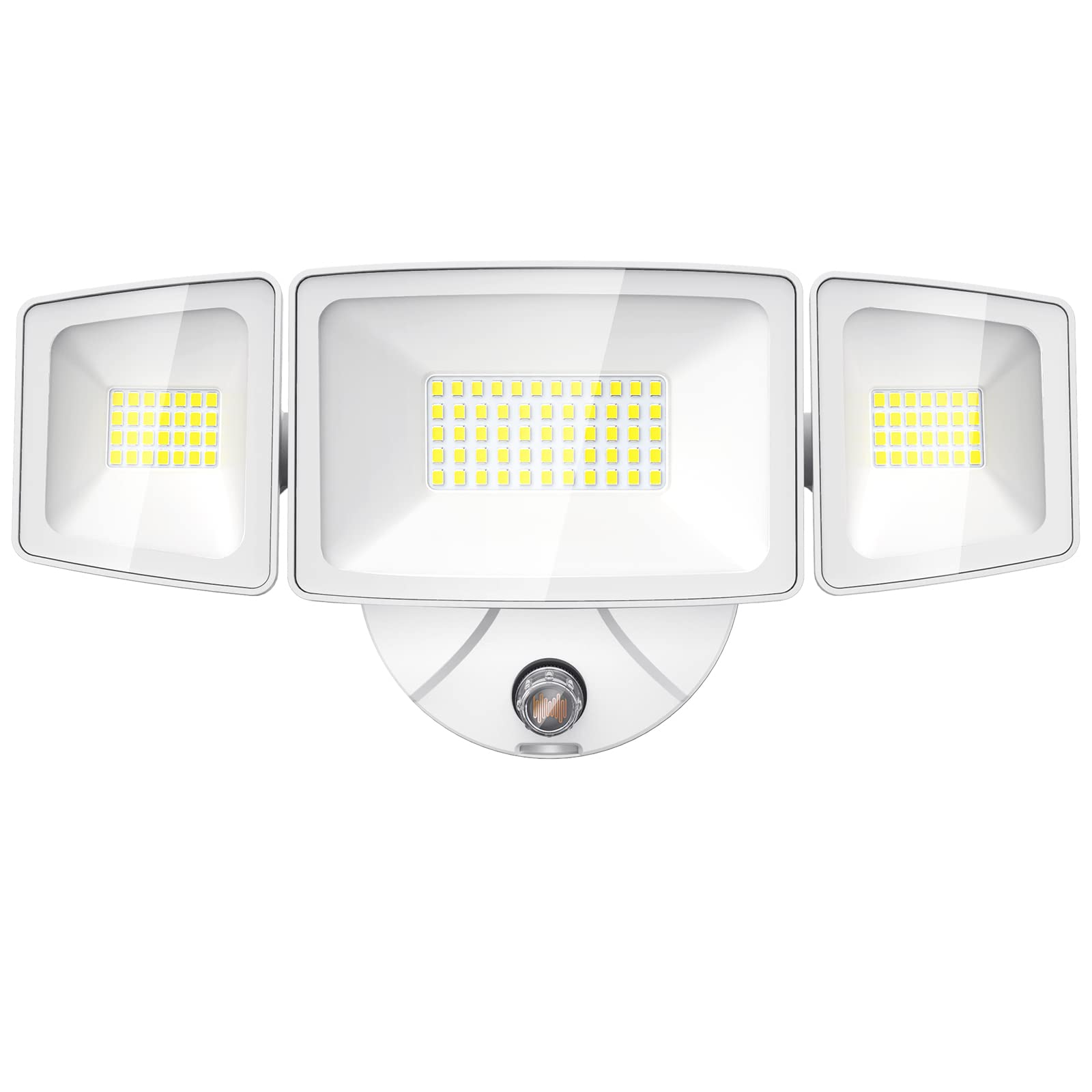 Olafus60W Flood Lights Dusk to Dawn Outdoor Lighting, IP65 Waterproof LED Security Light with Photocell, 6000LM Dusk Dawn Outside Light, 6500K White Exterior Floodlight for Yard Garden Porch White