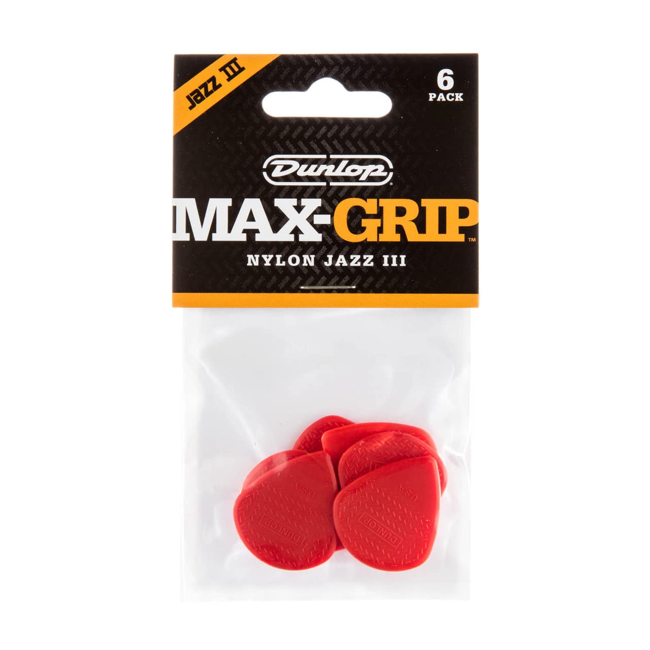 Dunlop Guitar Pick Nylon Max Grip Jazz III (24 PK) 471R3N 3