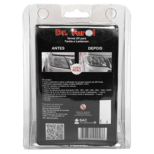 Revitalizador De Farol Verniz Uv a vapor Polímero recupera e restaura Farol Drfarol elimina amarelos