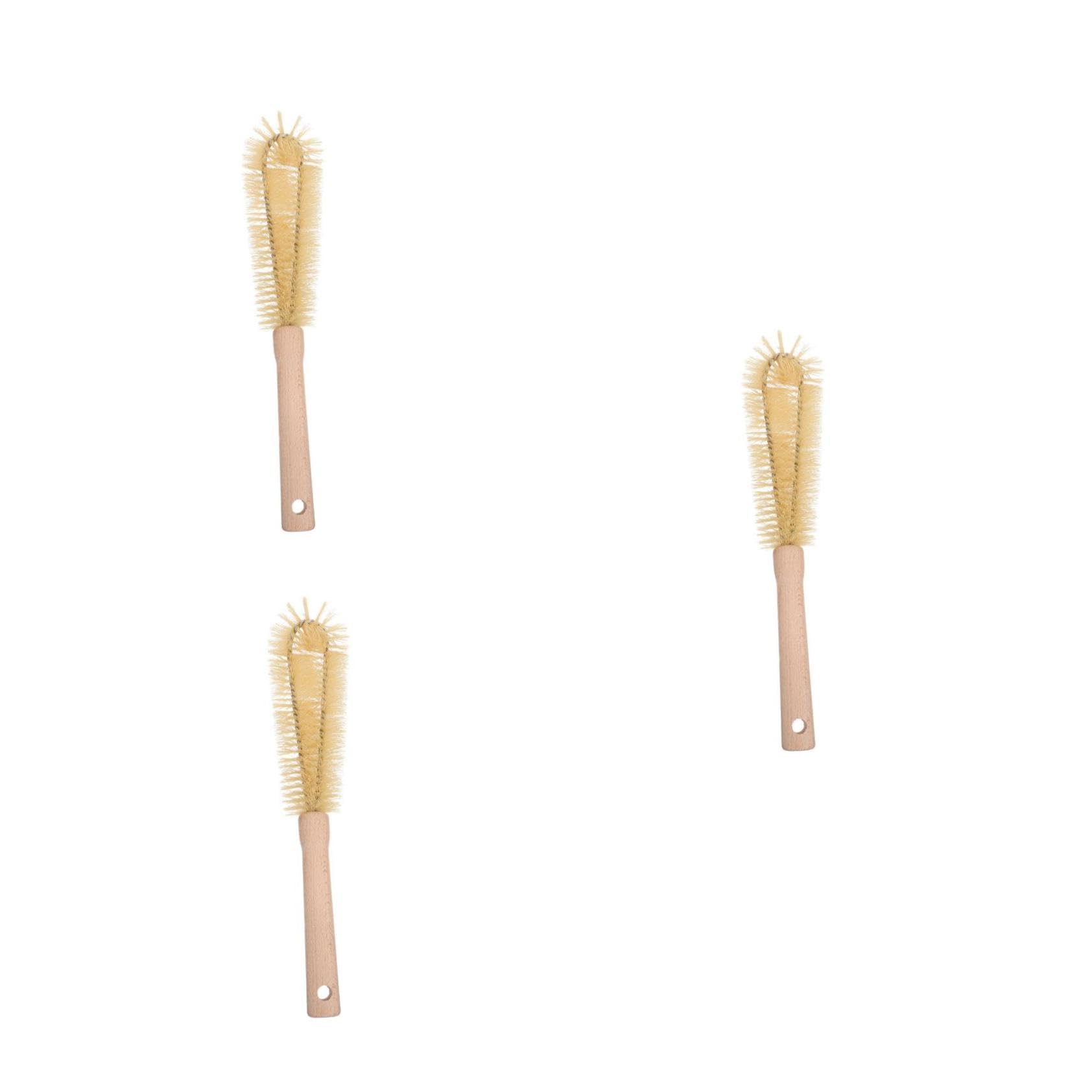 Beaupretty 3piezas Cepillos De Limpieza De Botellas y Tazas Mango De Cepillo Práctico para Cocina y Limpieza De Biberones De Extensible para Utensilios Inoxidable