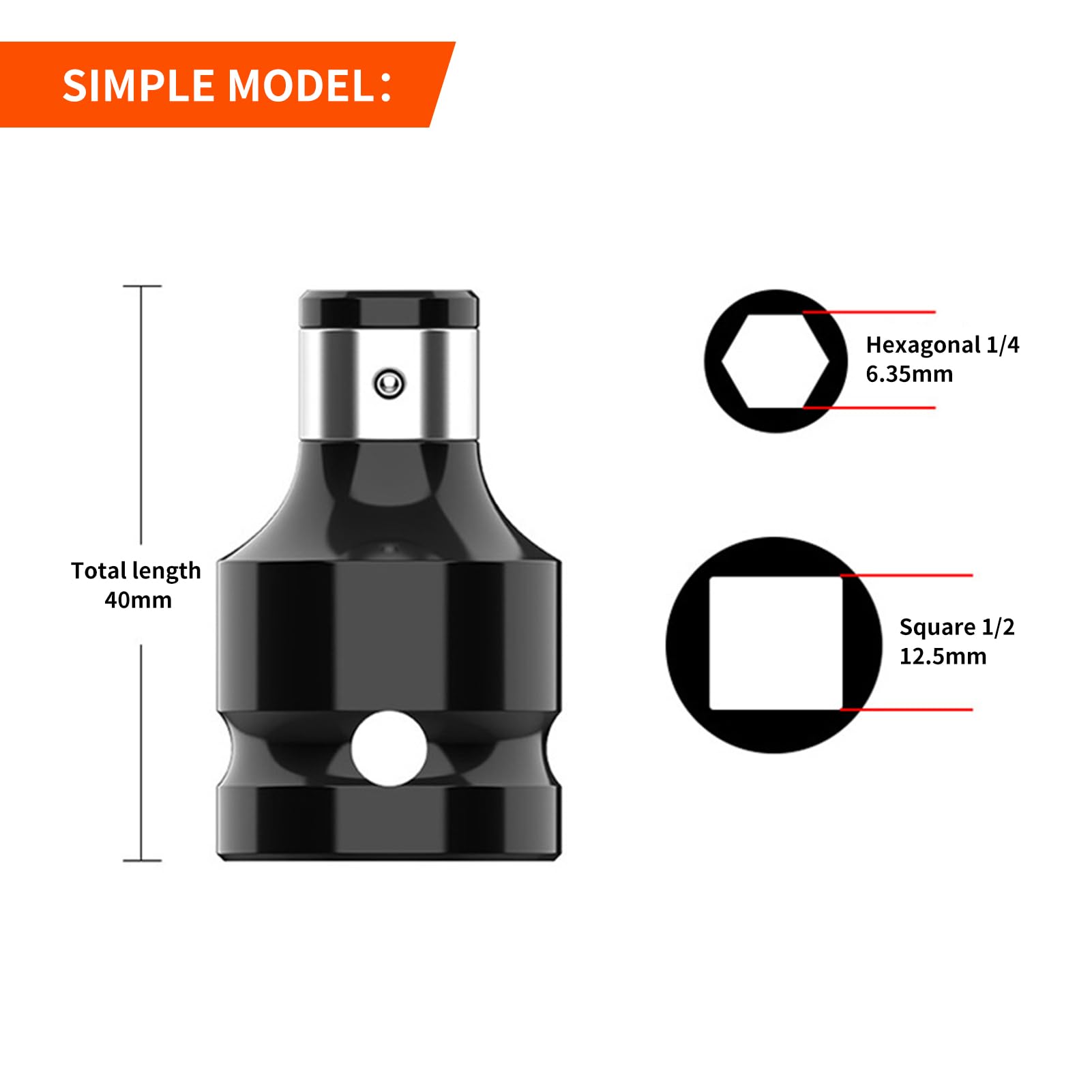 2 Stück Schlagschrauber-Adapter | 1/2" Auf 1/4" Zoll | Robustes Zubehör Für Schlagratschenschlüssel & Bits