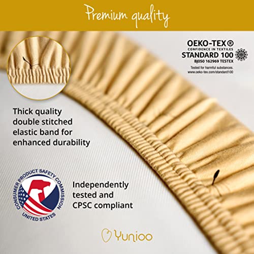 Yunioo 3-Pack Fitted Bassinet Sheets For Changing Pad, Baby Changing Basket, Moses Basket, Cradle, Crib And Co-Sleeper. 100% Cotton Jersey To Fit Oval, Rectangle And Hourglass Mattress Pads. #TOP2