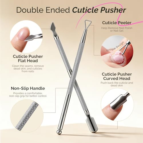 Image of MelodySusie 8PCS Nail Polish Gel Remover Tools Kit with Nail Clips Bottle | 220ml Nail Polish Remover Bottle 100PCS Nail Remover Cotton Pad Nail Brush Cuticle Pusher /Peeler Nail File Buffer Block