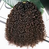 Ombre Crochet Human Hair Braids Extensions Multi-Textured Feather Hair Bundles Afro Kinky Curly Knotless Hair Pre Separated For Braiding Mongolian Virgin Hair For Black Women 16inch 60g