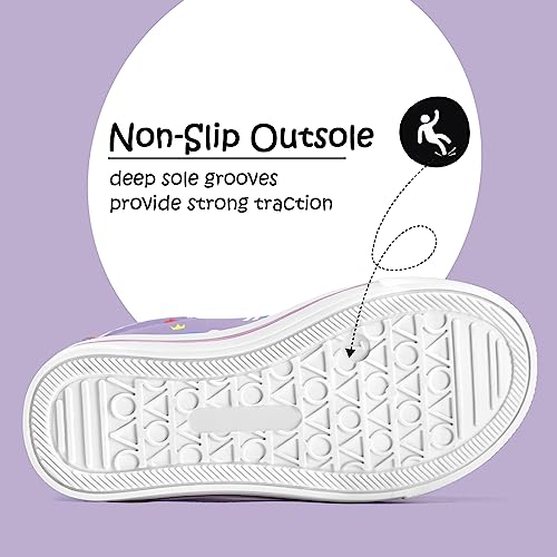 K KomForme Toddler Sneakers for Boys and Girls Dual Hook and Loops Sneakers Baby Canvas Shoes