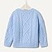Amazon Essentials x Sofia Grainge Boys' Cable Crewneck Sweater, Light Blue, Small