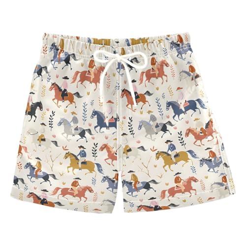 ALAZA Funny Horse Race Riders Boys' Swim Trunks Beach Shorts Quick Dry Swimsuit 5T Multicoloured