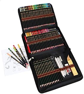 Coloured Pencils Art Set,48-color Oily Colored Colouring Pencils with Professional Sketching Pencils and Drawing Accessories in Portable Zipper Case,Drawing Pencils Supplies Set for Adult and Artists