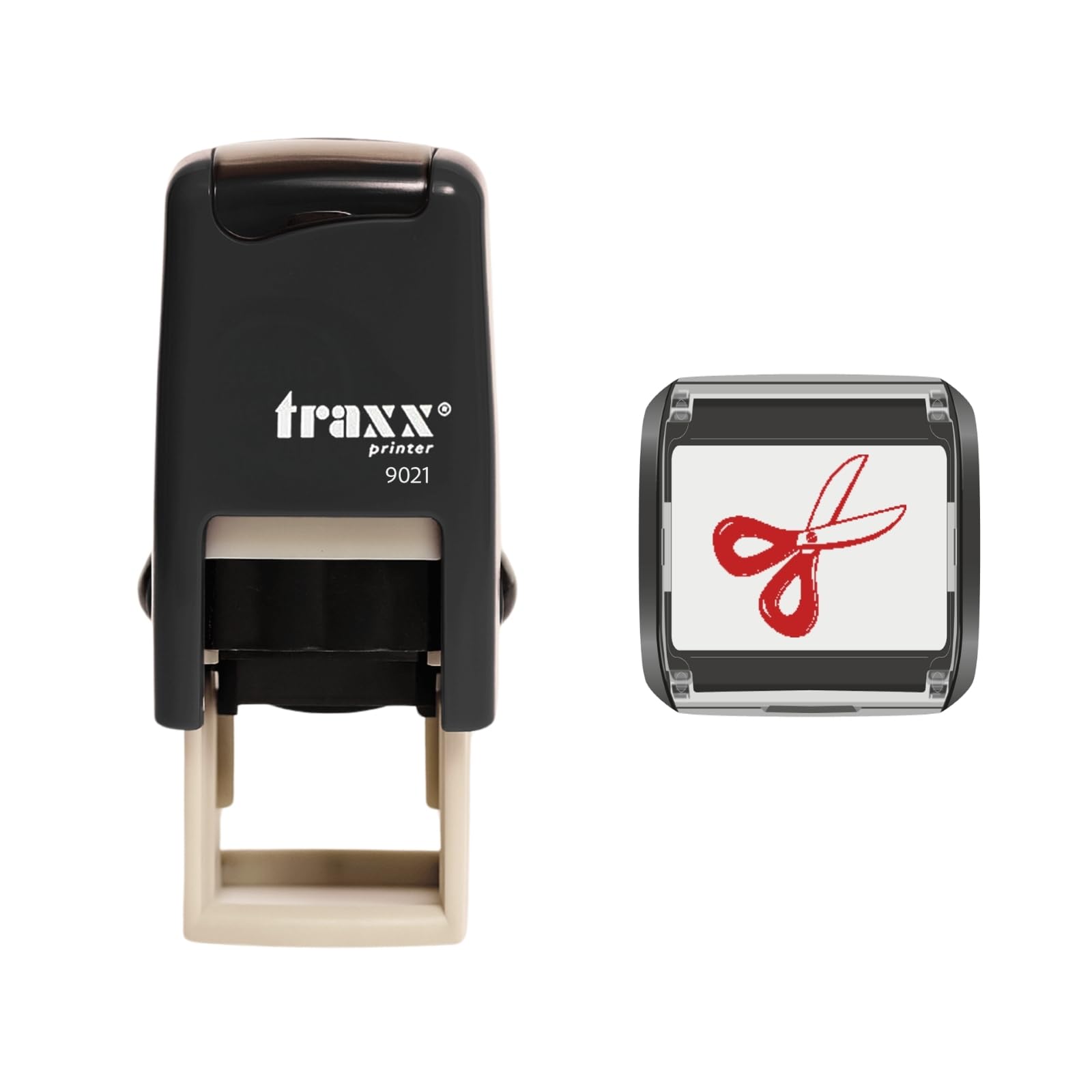 Traxx 9021 Loyalty Card Self Inking Rubber Stamp Salon Barbers *A Red Pair of Scissors Design for Hairdressers*