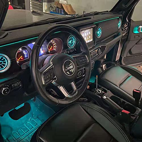 MAIKER 32 Color LED Atmosphere Light Air Vent LED Ambient Light Turbine Outlets Lamp Compatible with 1997-2006 Wrangler TJ, 4pcs
