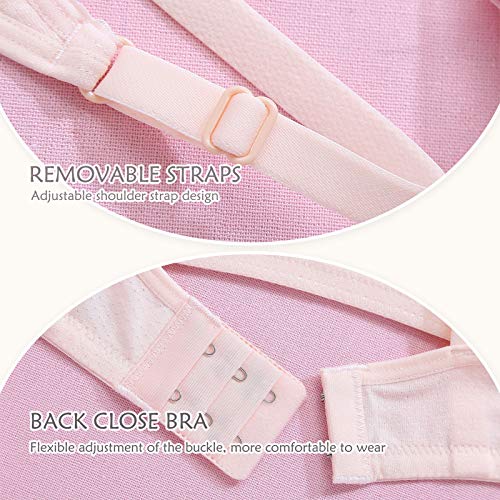 FEOYA Girls Cotton Training Bra Soft Cup Wireless Vest Design Sport Bra 2 Pack3