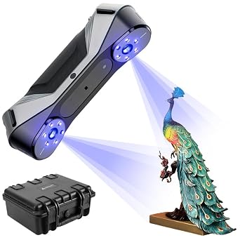 Creality 3D Scanner for Automotive & Engineering Projects with Metrology-Grade 0.02mm Accuracy,7 Blue Laser,Anti-Shake Tracking,Up to 60FPS Scanning Speed Raptor