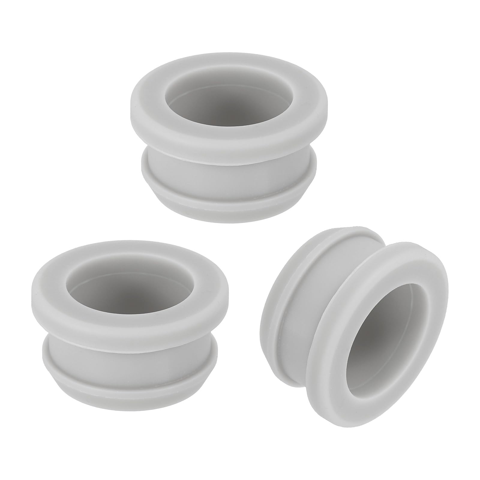 sourcing map 3Pcs Rubber Grommets 22mm Drill Hole, 17.5mm ID Hole Top Hat Grommet Silicone Rubber Hole Plug Gasket Wires Protection for Wiring Automotive, Gray