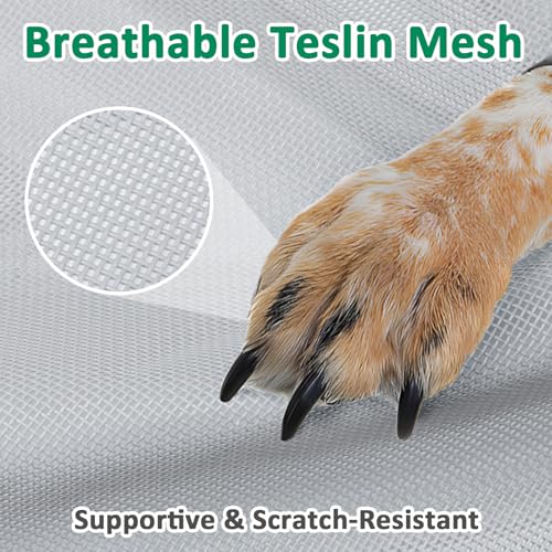 Elevated Dog Cots Beds for Large Dogs, Raised Outdoor Dog Bed with Frame, Lifted Pet Hammock Beds with Breathable Mesh, Non Slip, Easy to Clean, Grey - Image 6