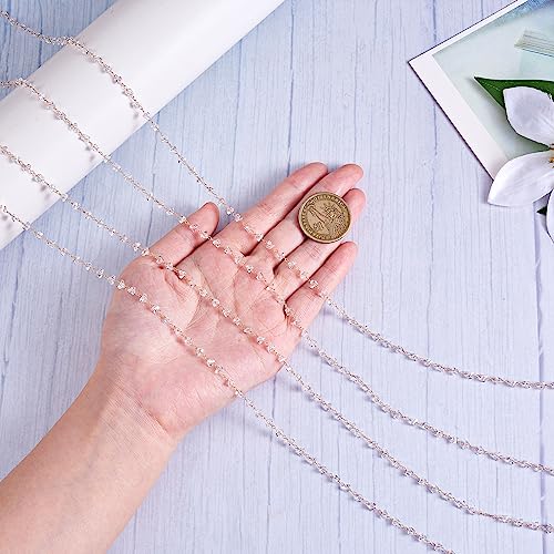 COGCHARGER 1 Strang 2 m handgefertigte Ketten Perlenglasketten ungeschweißte Messing-Zirkonketten für Halsketten, Armbänder, Schmuckherstellung (78,74 Zoll)