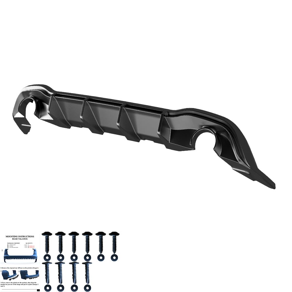 Oneway Diffusore Posteriore compatibile con Volkswagen Golf VIII HB GTI 2020- - Nero lucido