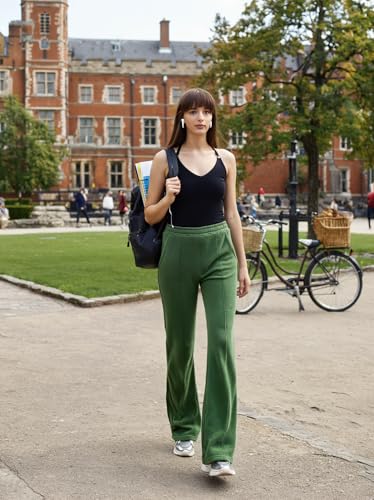 Image of 98 Degree North Women Flared Fleece Track Pants-GL1315-ALMOND