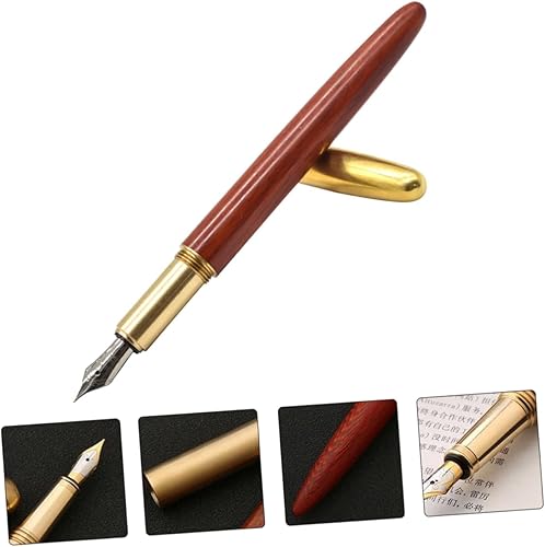 Miniatura 7 de Operitacx Bolígrafo de fibra de vidrio, bolígrafo de madera hecho a mano, bolígrafo de caligrafía, bolígrafos de práctica de caligrafía, bolígrafos