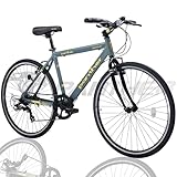 PANTHER (パンサー) クロスバイク ATHENA 26inch 軽量アルミ製フレーム シマノ SHIMANO 外装8段変速 テクトロ TEKTRO Vブレーキ フロントホイールクイックリリース方式 アジャスタブルステム 厚手クッションサドル 男女共通 (Star Gray, 8段変速)