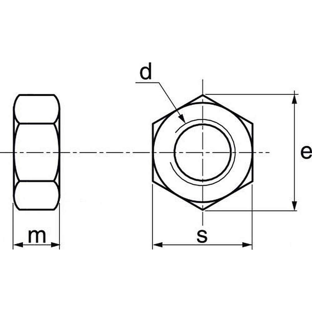 Tuercas hexagonales (100 unidades, 12 nailon, 6,6 DIN934)