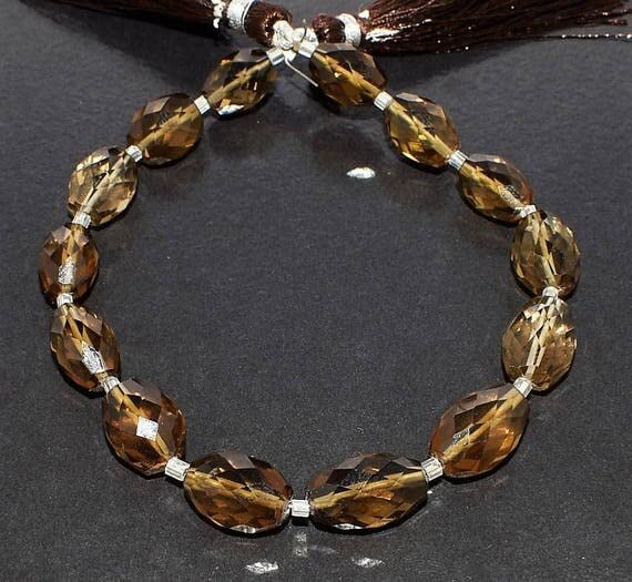 Quartz whisky perles naturelles percées sans défaut pour enfilage de bijoux faciles