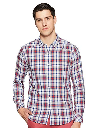Image of Spykar Men's Checked Slim Fit Shirt