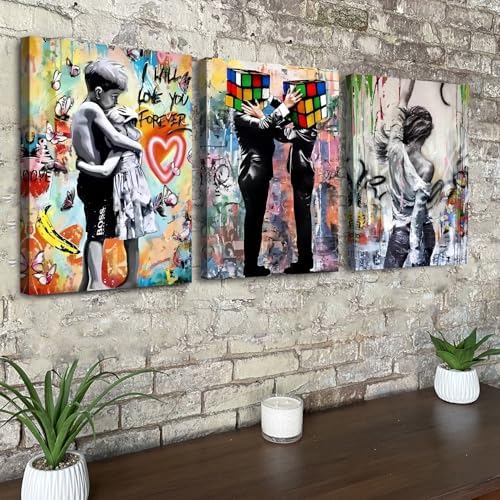 Toile murale art moderne triptyque tableau deco salon danseuse urbaine avec cadre